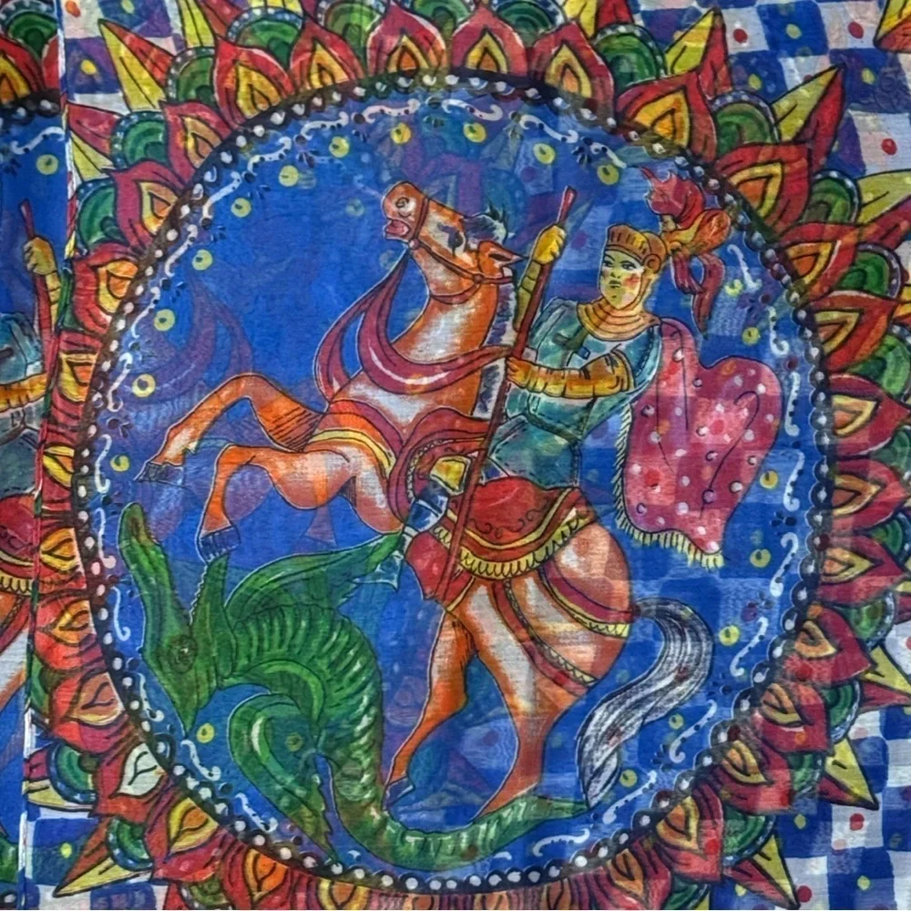 Antica Sartoria by Giacomo Cinque Sicilian Knight Foulard Scarf NWT